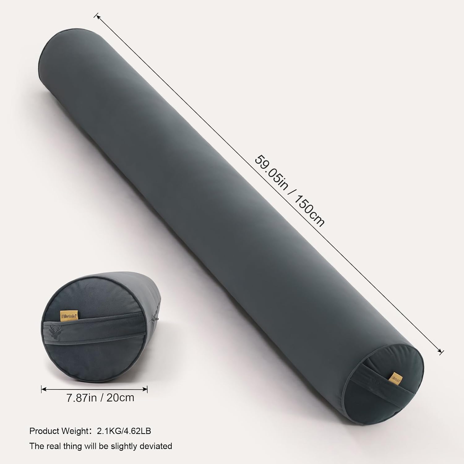 Body Pillow for Adults, Long Round Pillow, Big Cylindrical Pillow, Large Full Bolster Pillows for Side Sleepers (Charcoal Gray, 59"*7.87")