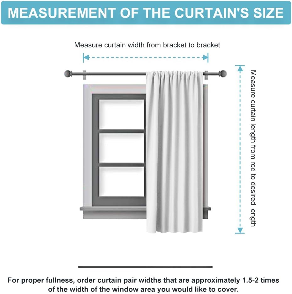 Rybhome RYB HOME 54 inch Curtains for Living Room, Rod Pocket Thermal Insulated Small Window Drapes Room Darkening Shades for Bedroom Studi…