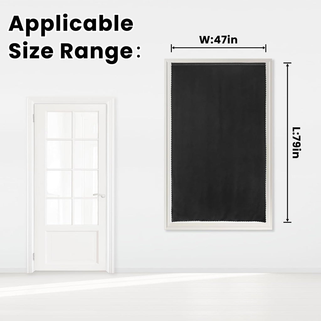 Adhesive Blackout Curtains- Self Stick Shades Window Blinds Curtains No Rod Needed Easy to Hang Curtains, Use for Bedroom, Living Room…