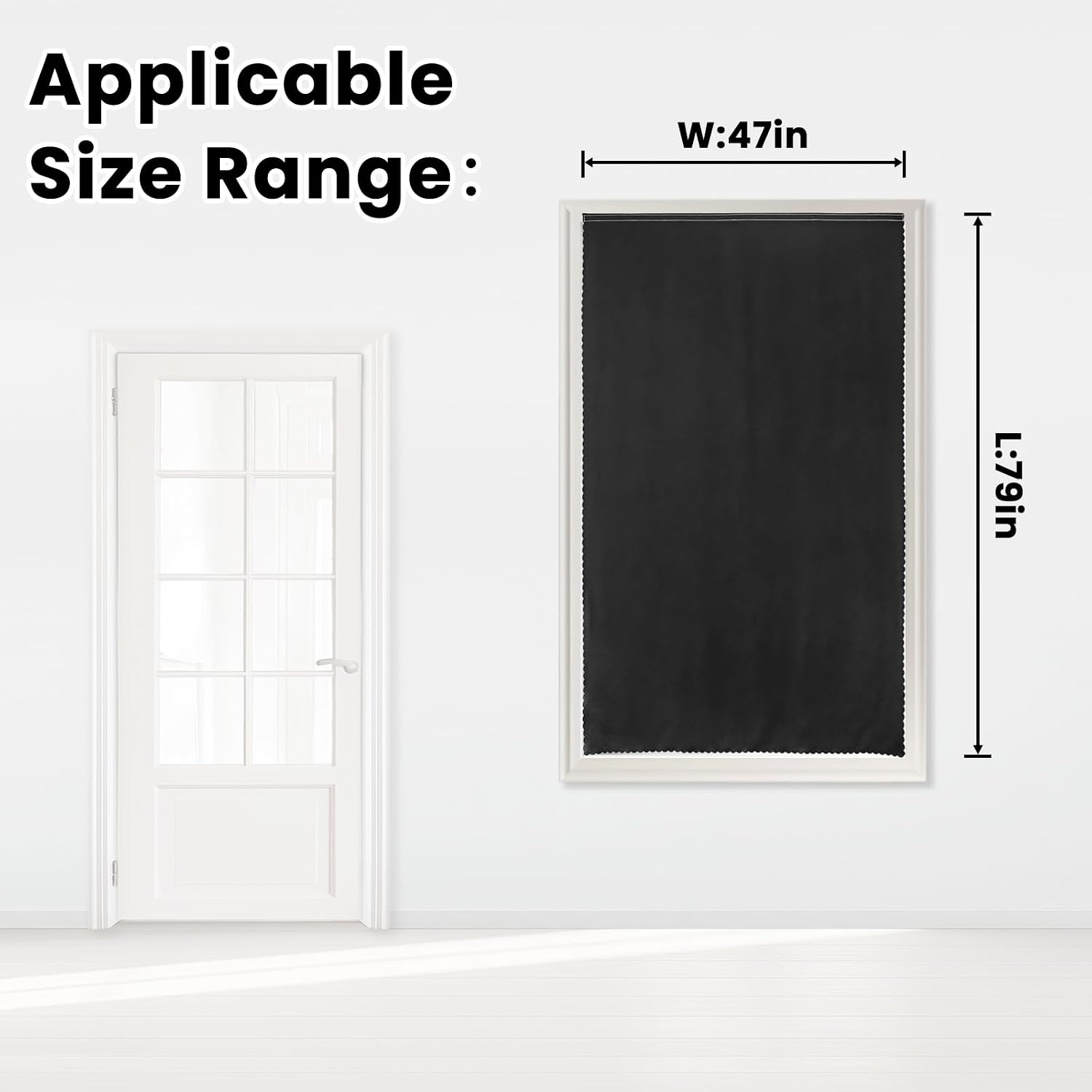 Adhesive Blackout Curtains- Self Stick Shades Window Blinds Curtains No Rod Needed Easy to Hang Curtains, Use for Bedroom, Living Room…