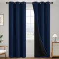 SimpleHome 100% Blackout Curtains for Bedroom, Thermal Insulated Navy Blue Grommet Window Drapes Room Darkening Curtains for Living Room wit…