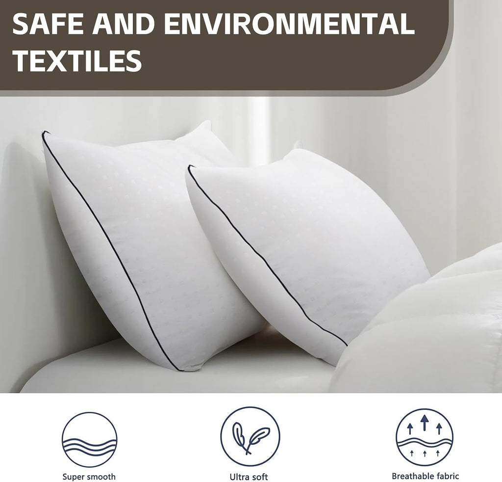 Himoon Bed Pillows for Sleeping 4 Pack, Standard Size Cooling Pillows Set of 4, Top-end Microfiber Cover for Side Stomach Back Sleepers 4 Pac…