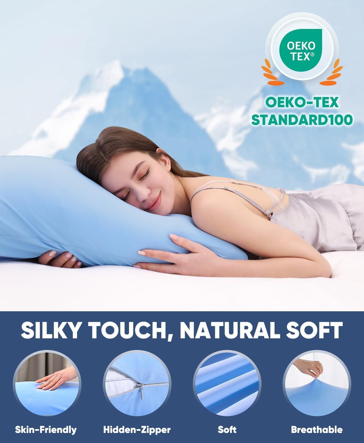 Luxear Cooling Pillow Cases, 2 Pack Stretch Arc-Chill Q-max 0.55 Cool Pillowcases King Size, Double-sided Cooling Design, Protecting Hair &…