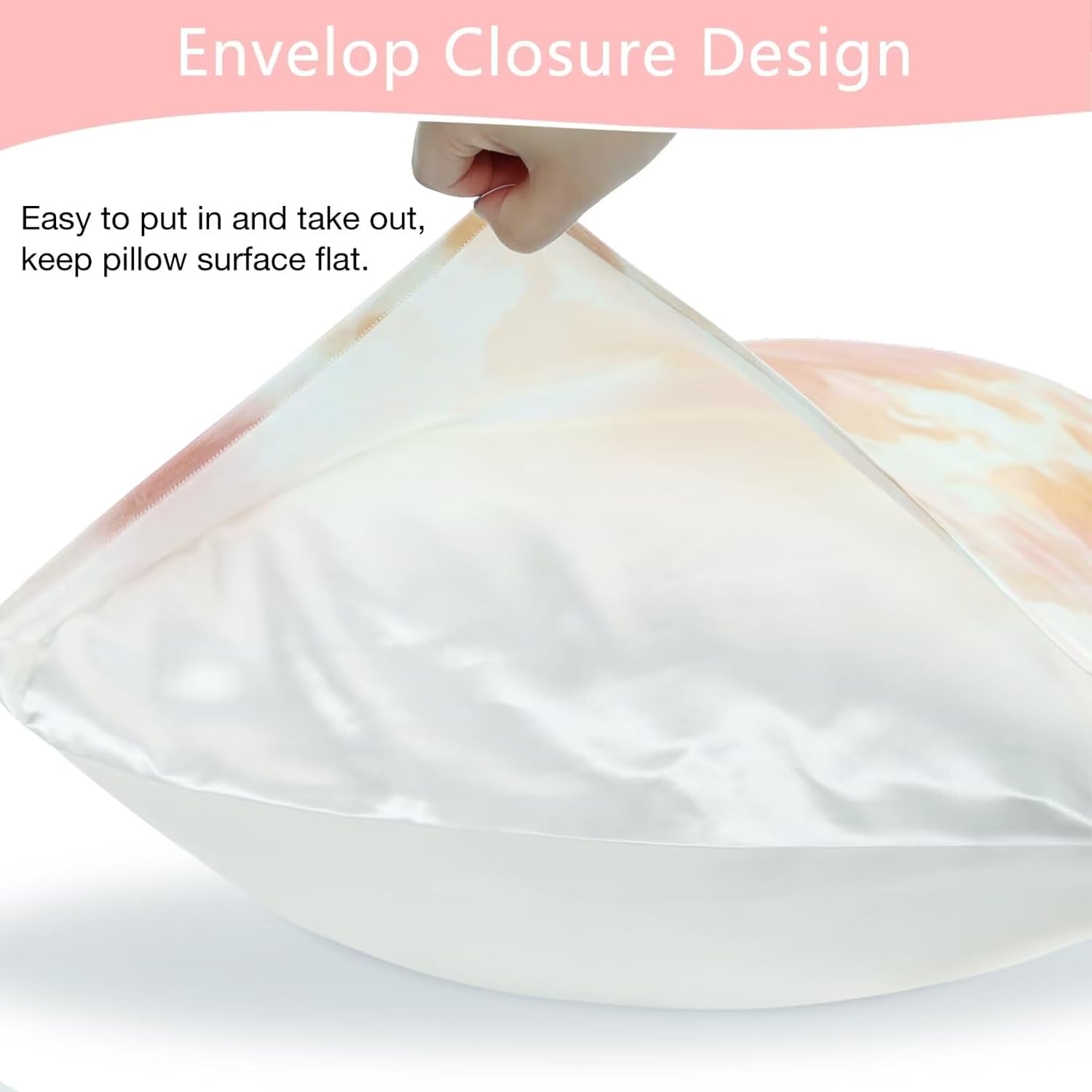 MANSPHIL Orange Blush Patterned Silk Pillow Cases 2 Pack Queen Size, Reversible Satin Pillowcase for Hair and Skin Envelope Closure, 22…