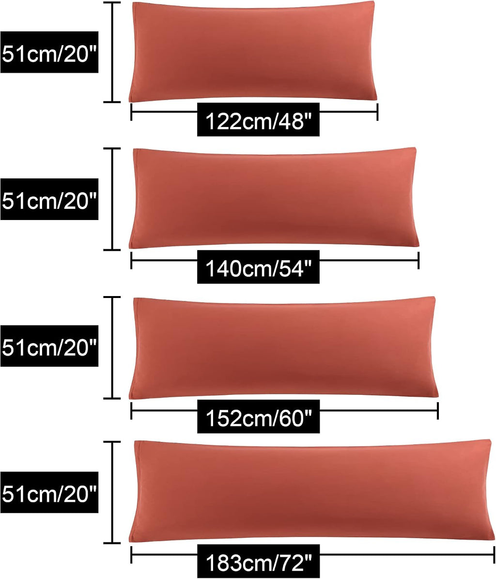 uxcell Soft Microfiber Body Pillow Cover with Zipper Closure, Long Pillow Cases for Body Pillows Weave for 90 GSM Polyester, Orange Body (2…