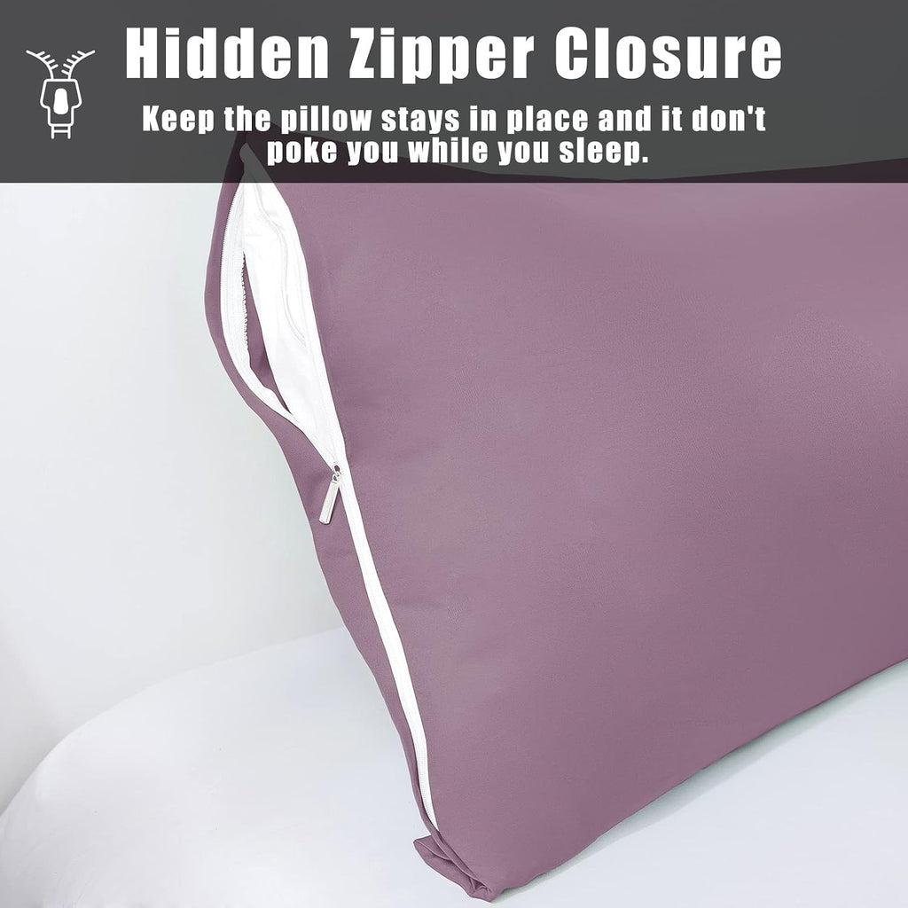 Body Cooling Pillow Cases Cover, Bamboo Rayon Body Pillowcases with Zipper Closure, Cool & Breathable Pillow Case for Hot Sleepers and…