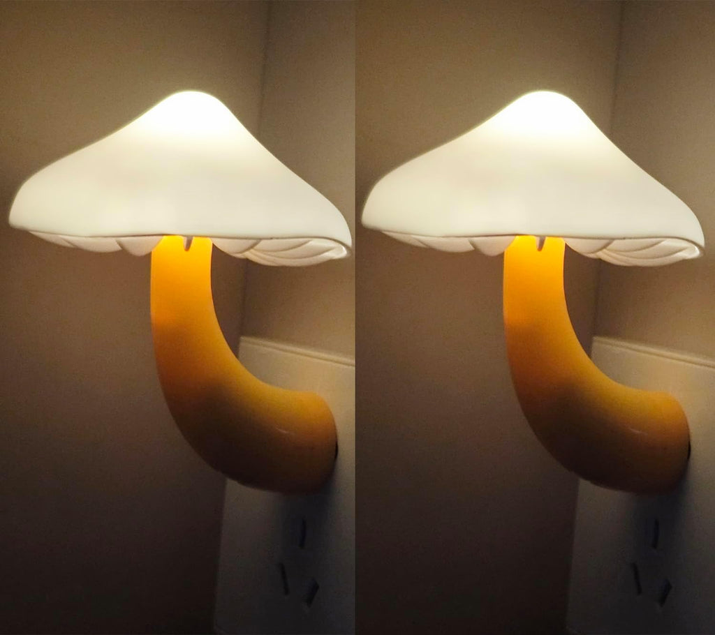 APAKI 2 Pack LED Mushroom Night Light Plug in Lamp, Light Sensor Night Lights Plug into Wall, Dusk to Dawn Sensor Night Light for Ki…
