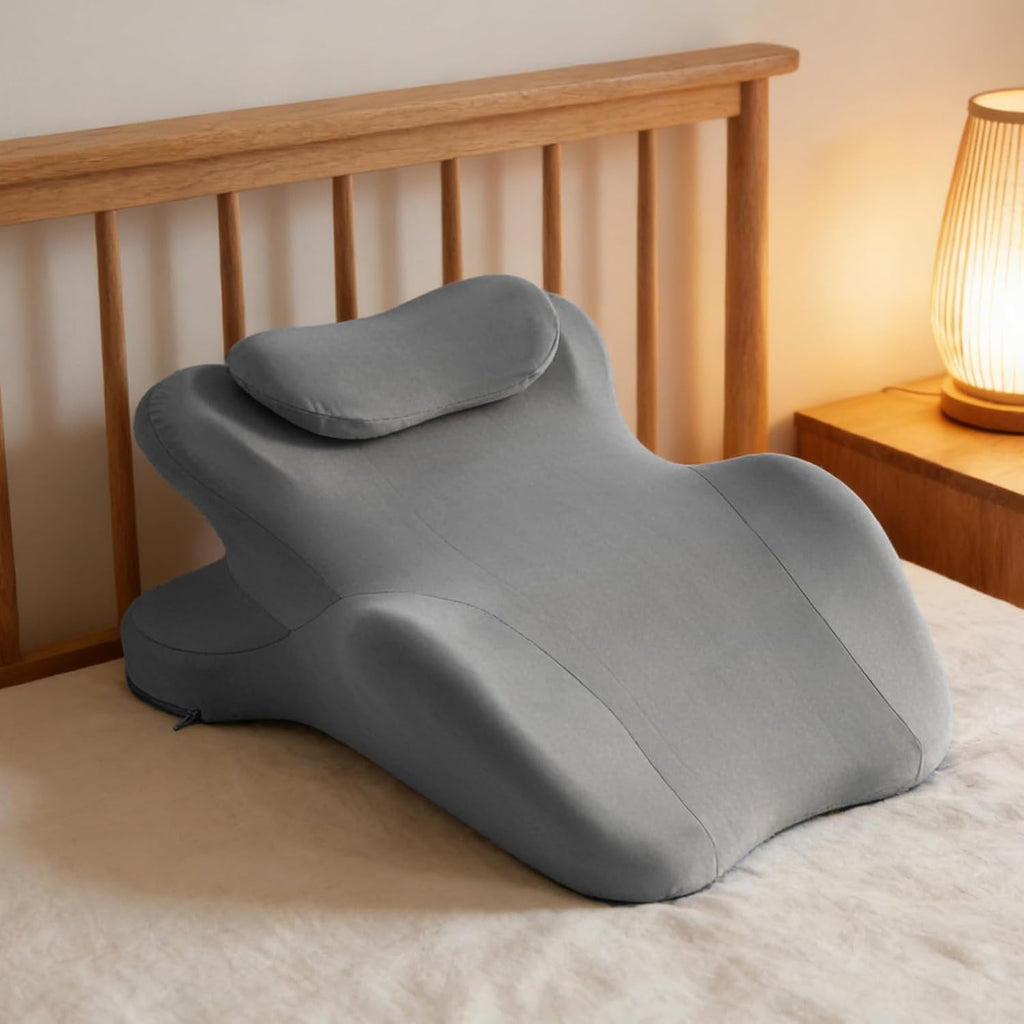 Reading Pillow for Watching tv and Reading in Bed, Ergonomic Wedge Pillow Prone Position with Support More Comfortable (Gray, One Size)