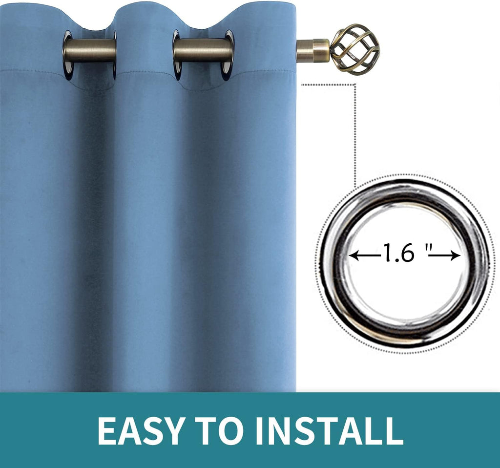 BGment Blackout Curtains for Bedroom - Grommet Thermal Insulated Room Darkening Curtains for Living Room, Set of 2 Panels (52 x 45 Inch, Fa…