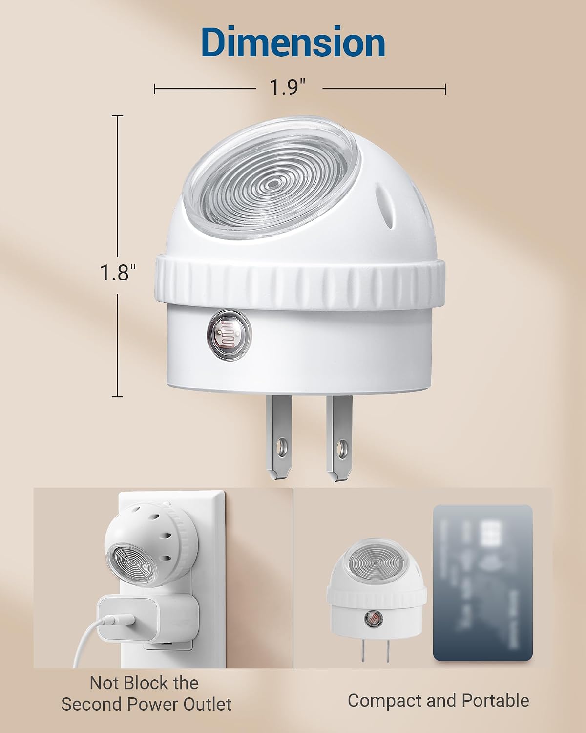 DEWENWILS Plug in Night Lights into Wall, Dusk to Dawn Sensor, 360° Rotating, Directional LED Nightlights for Kids, Nursy, Hallway…