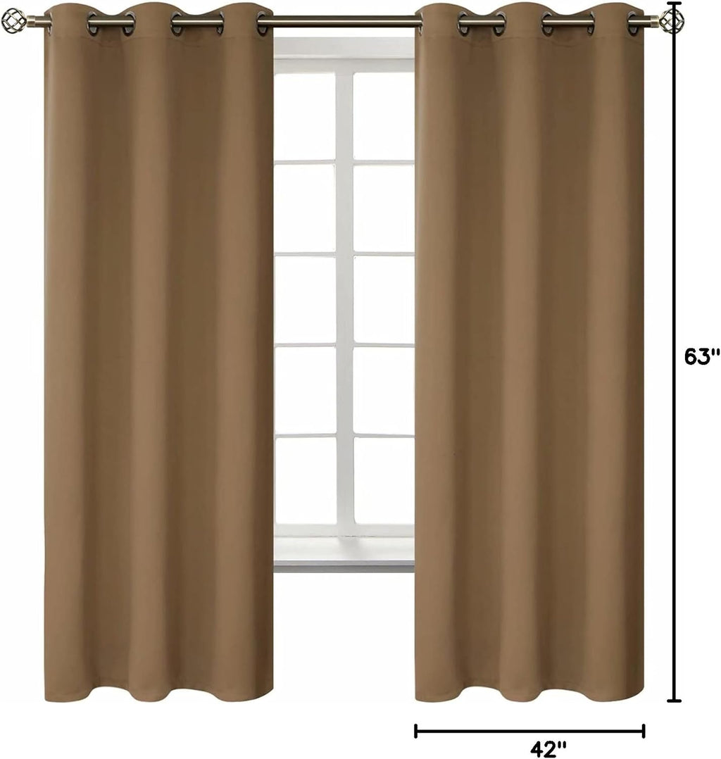 BGment Blackout Curtains for Living Room - Grommet Thermal Insulated Room Darkening Curtains for Bedroom, 2 Panels of 42 x 63 Inch, Taupe 6…