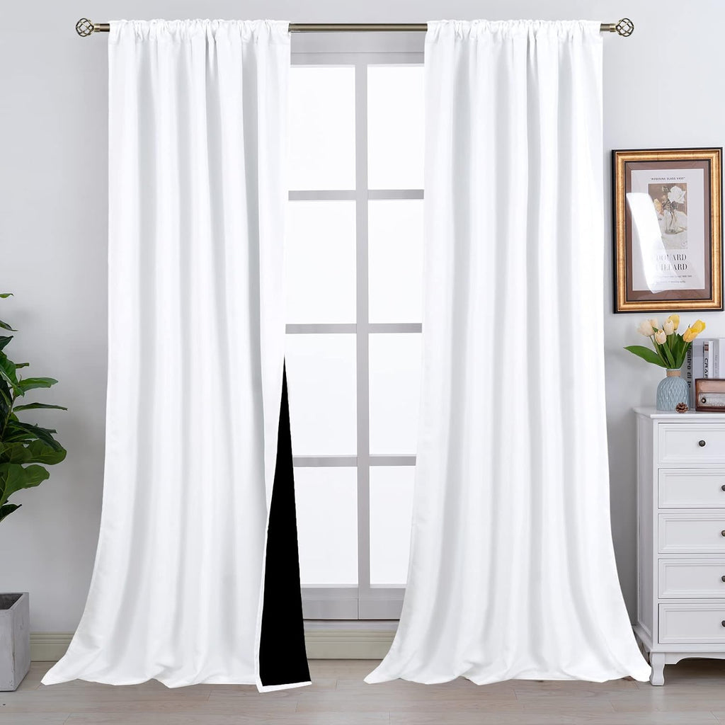 BGment Full Blackout Curtains with Thermal Insulation Liner Curtains 108 Inches Long, Rod Pocket and Back Tab Double Layer Room Darkening…