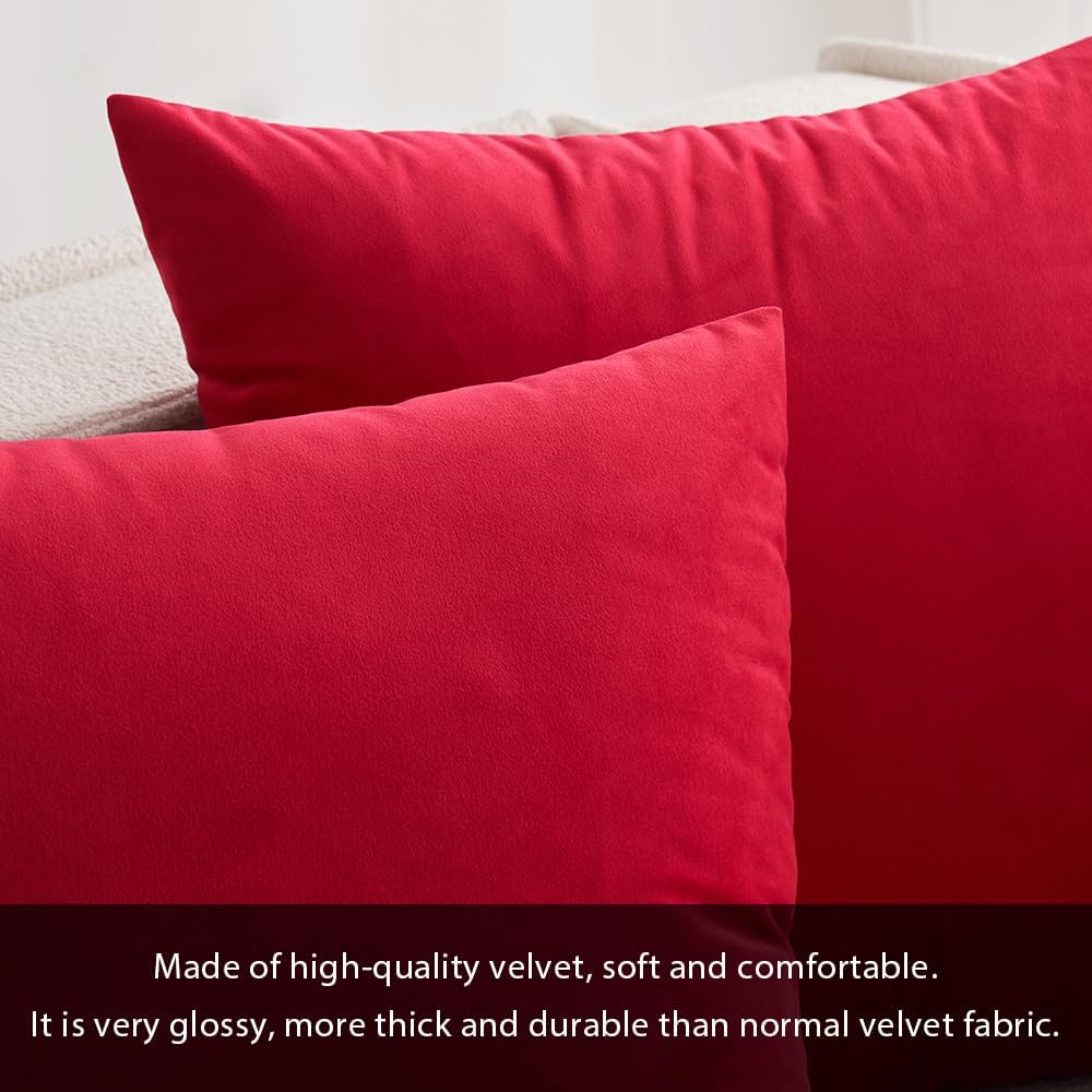 MIULEE Velvet Pillow Cover Christmas Decorative Lumbar Rectangle Pillowcase Soft Solid Cushion Case Home Decor for Couch Sofa Bedroom Car…