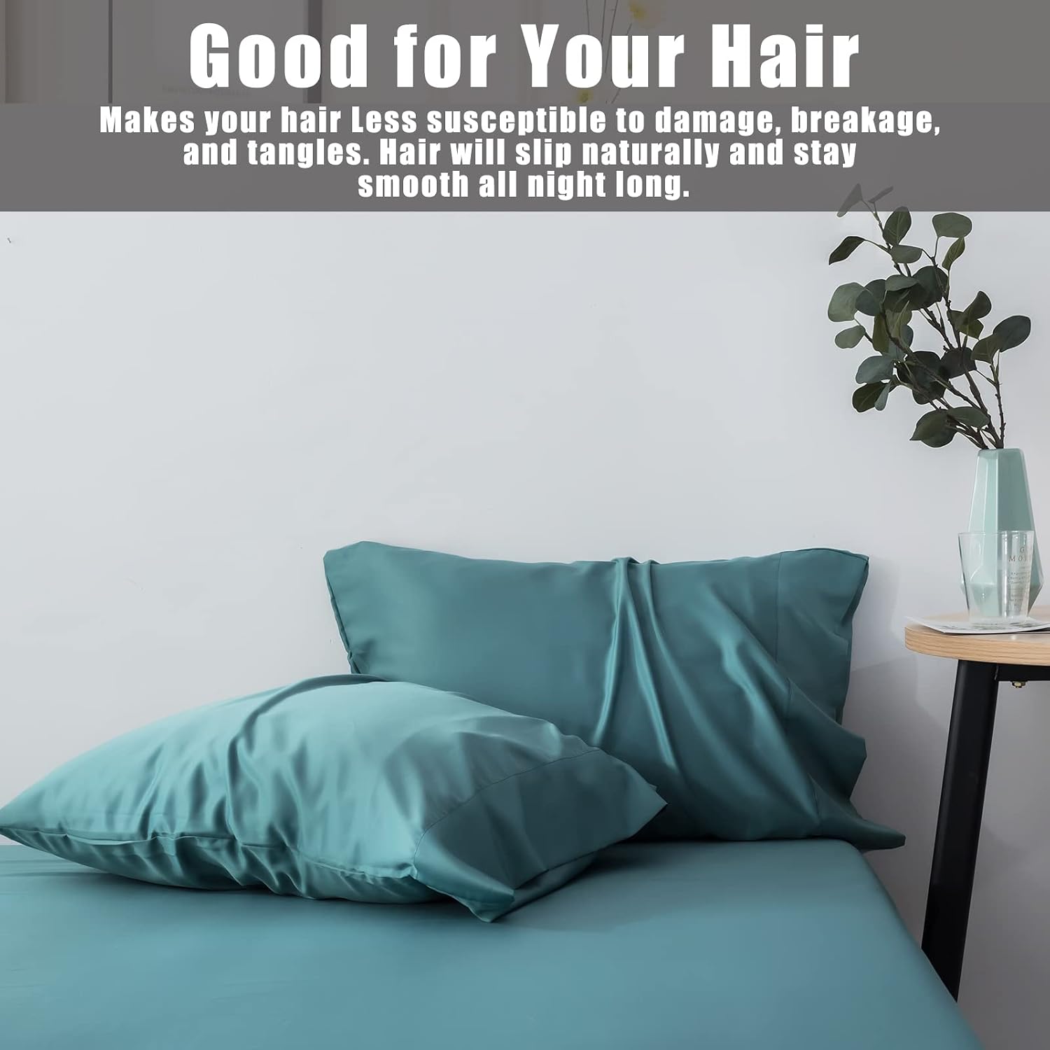 Teal Pillow Cases Queen Size 2 Pack, Bamboo Rayon Cooling Pillowcases with Envelope Closure, Cool Breathable Pillow Case for Hot Sleepers…