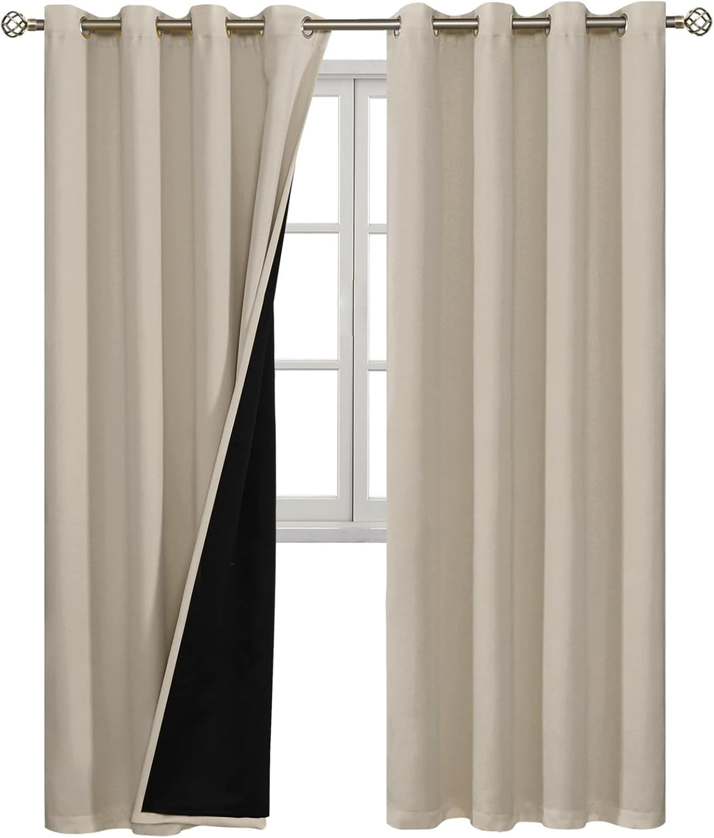 BGment 100% Blackout Curtains for Bedroom Window 84 Inch Length 2 Panels, Thermal Insulated Full Light Blocking Grommet Drapes for Living R…