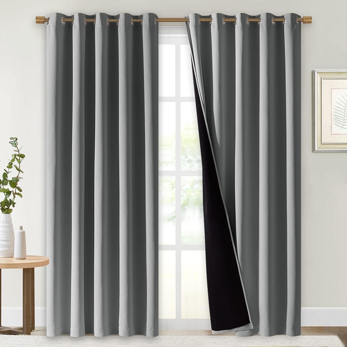 Nicetown Full Shade Curtain Panels, Pair of Energy Smart & Noise Blocking Out Blackout Drapes for Dining Room Window, Thermal Insulated Gue…
