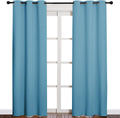 NICETOWN Window Treatment Thermal Insulated Solid Grommet Blackout Curtains/Drapes for Bedroom (Teal Blue, Set of 2 Panels, 42 by 84 Inch)