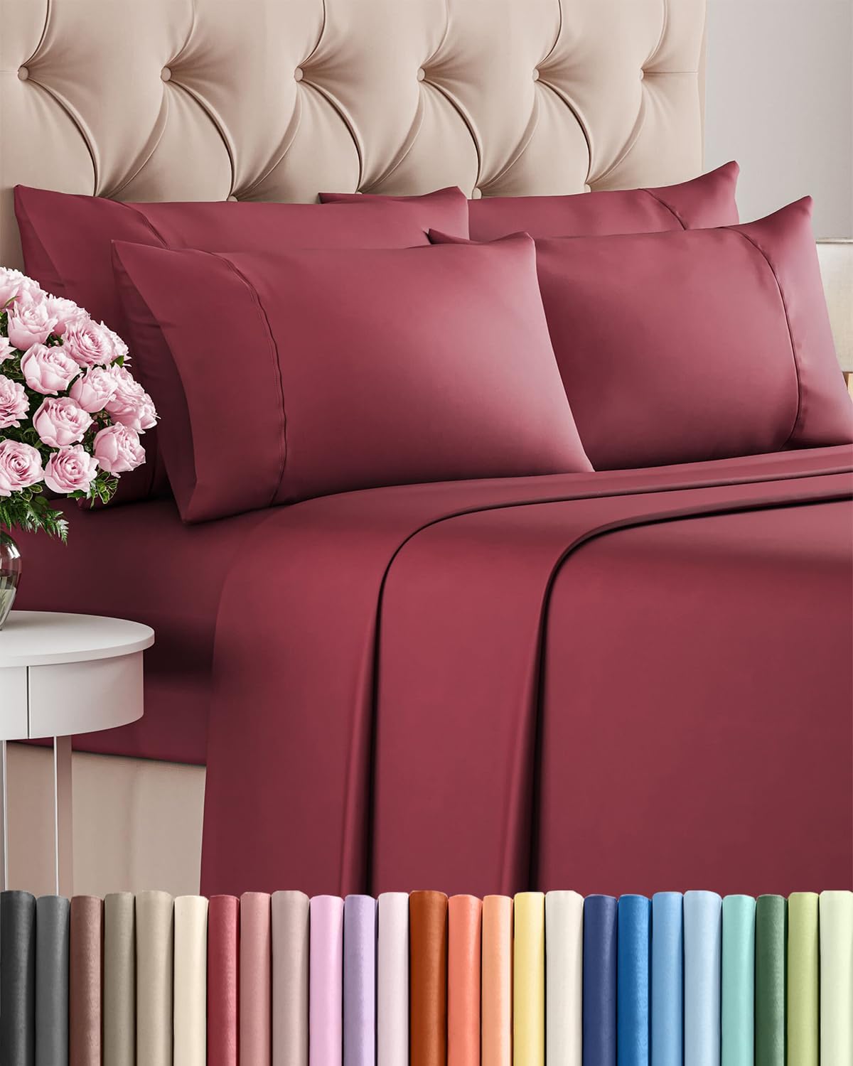 King 6 Piece Sheet Set - Comfy, Breathable & Cooling - Hotel Luxury Bedding for Women, Men, Kids, Teens and Children - 1 Flat & 1 Fitted…