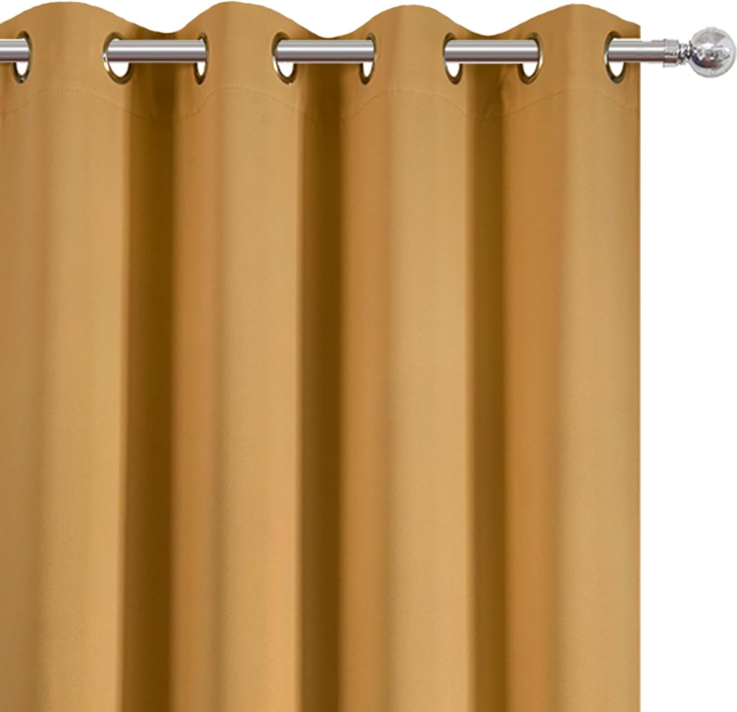Lemomo Blackout Curtains 52 x 84 inches Long Mustard Yellow Curtains Set of 2 Panels Thermal Insulated Room Darkening Curtains for Bedroom…