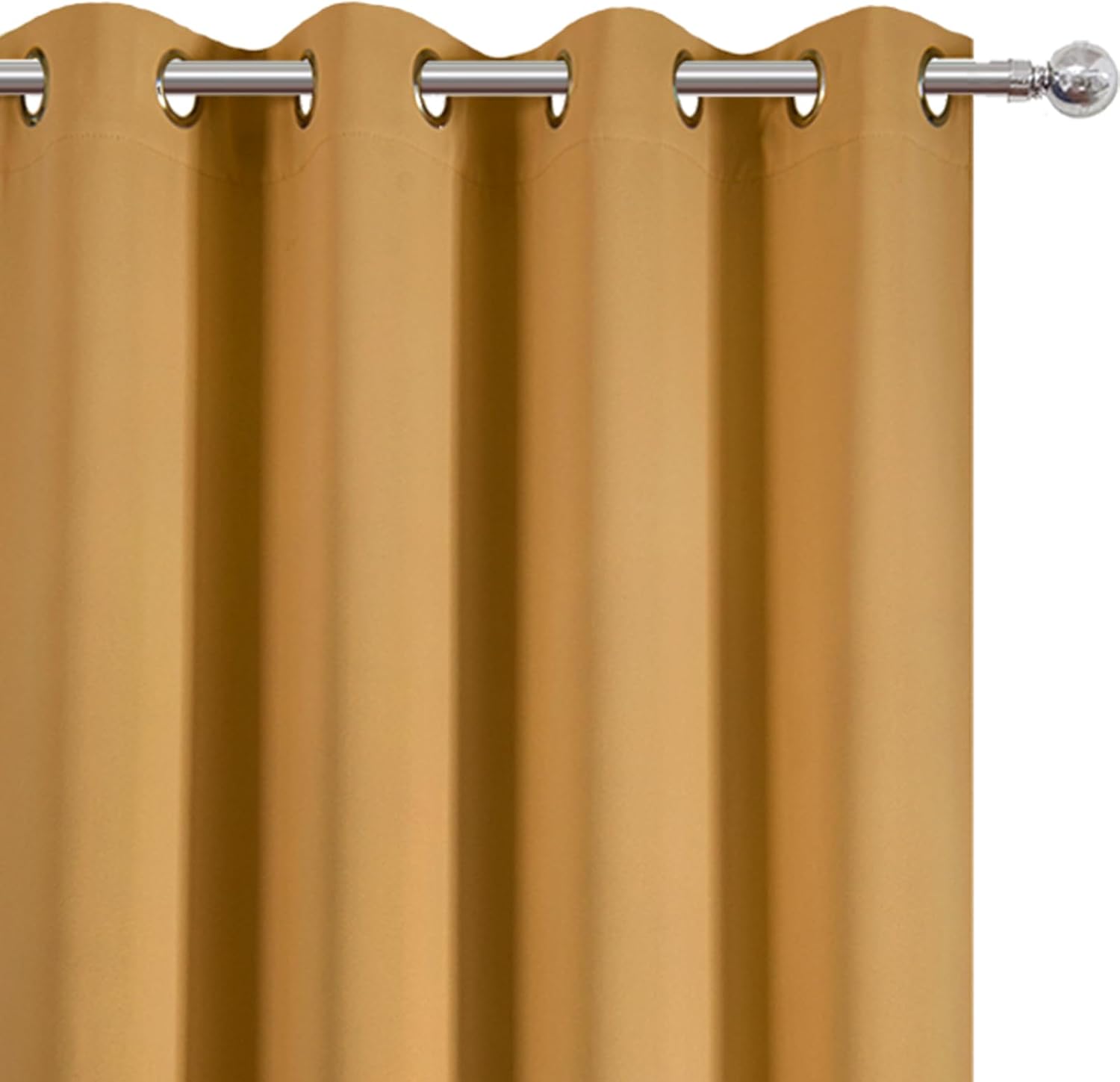Lemomo Blackout Curtains 52 x 108 inch/Mustard Yellow Curtains Set of 2 Panels/Thermal Insulated Room Darkening Bedroom Curtains 108 inch s…