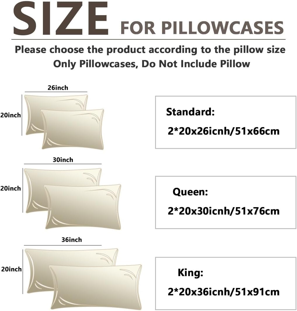 Satin Pillowcase Set of 2 -Silky Pillow Cases for Hair and Skin, 2 Pack Similar to Silk Pillow Covers with Envelope Closure, Gifts for…