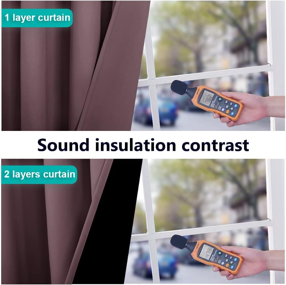 Nicetown Full Shading Curtains for Windows, Super Heavy-Duty Black Lined Blackout Curtains for Bedroom, Privacy Assured Window Treatment (D…