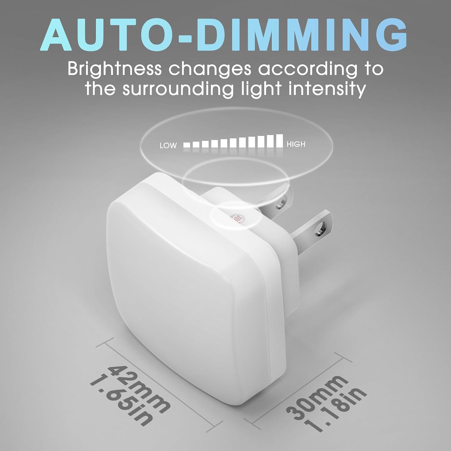 LED Night Lights Plug into Wall, Nightlights With Light Sensor Dusk to Dawn, 0.3W Square Plug in Night Light for Kids, 5000K Cool White…