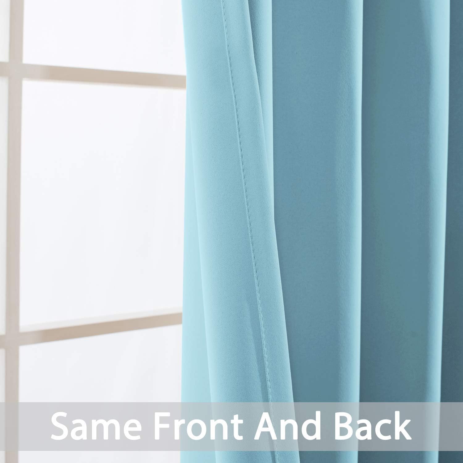 Yakamok Blackout Curtains for Bedroom, Grommet Thermal Insulated Room Darkening Curtains for Living Room, Set of 2 Panels (52 x 63Inch…