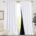 Nicetown Thermal Insulated Curtains for Windows, Super Heavy-Duty Black Lined Blackout Curtains for Bedroom, Privacy Assured Window Treatme…