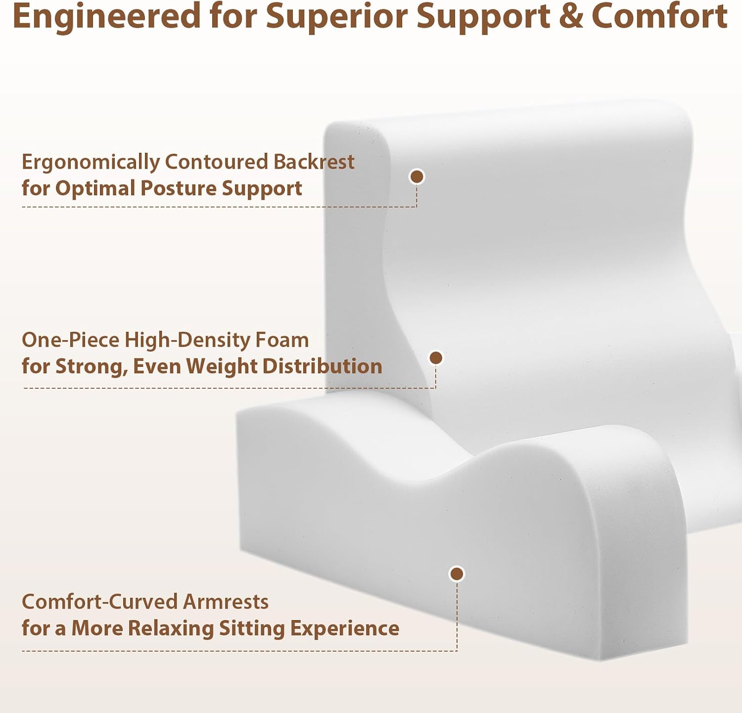 Quilmfoam Reading Pillow for Sitting in Bed Adult, Back Pillow for Sitting Up with Arms, Bed Pillow Back Support for Reading, TV, Gaming…