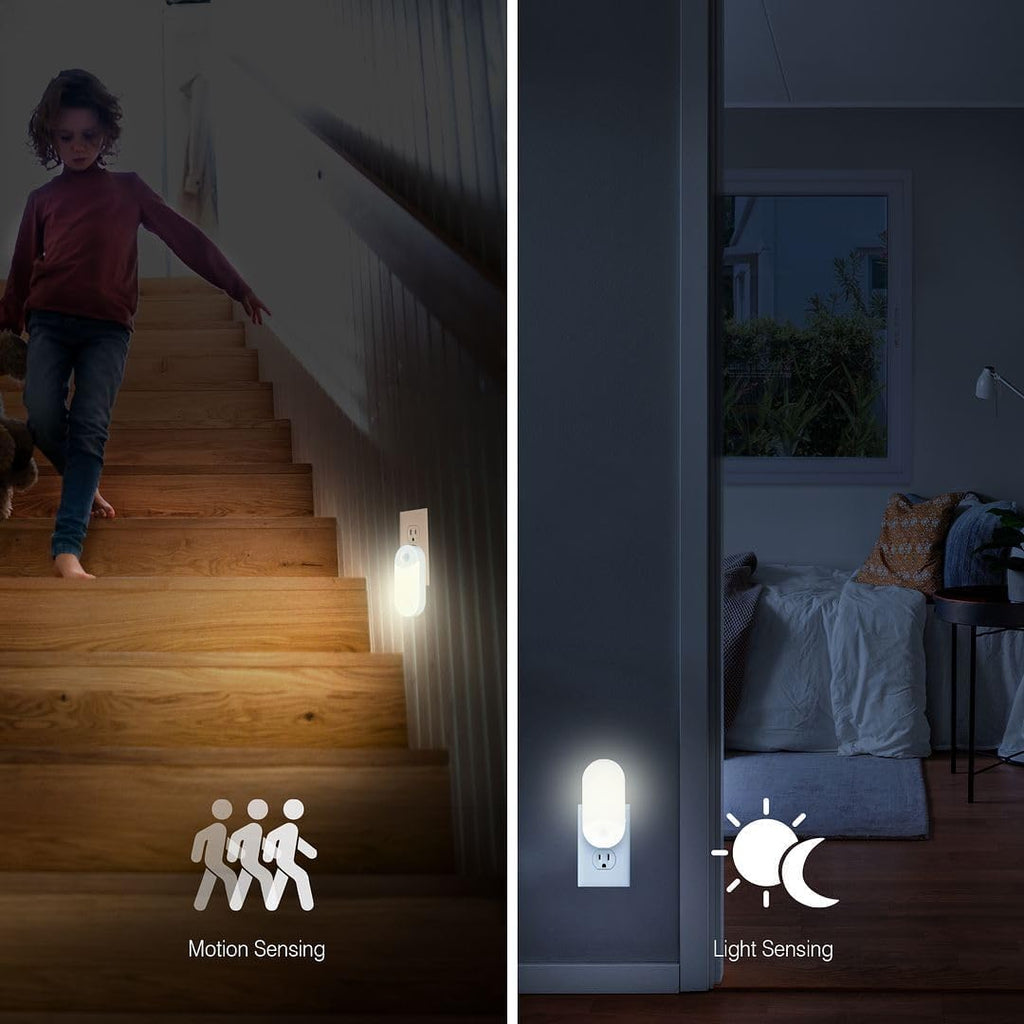 Camelion 3-Pack 4-in-1 Plug-in Power Failure Night Light, Motion and Light Sensor, Rechargeable Emergency Flashlight, Power Outage Light…