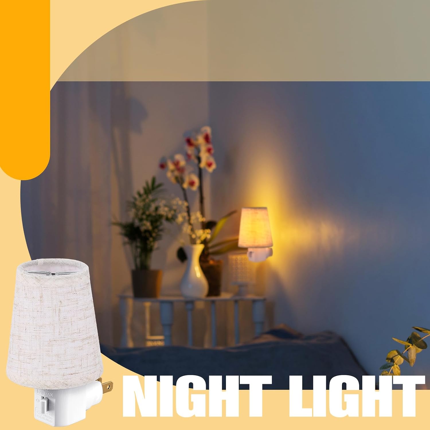 4 Pack Vintage Night Light Plug in Night Lights with On/Off Switch E12 Base Socket 360 Degree Swivel Plug LED Rustic Farmhouse Nightlight…
