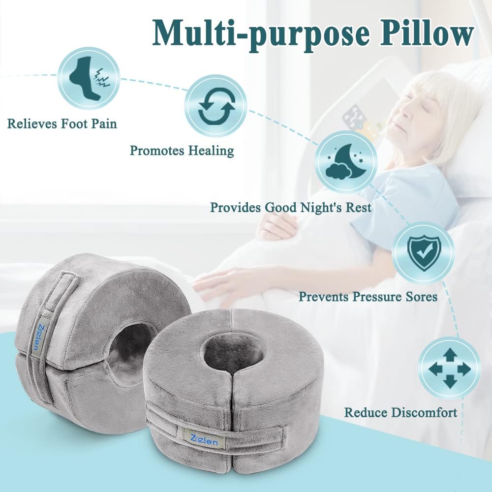 Foot Support Pillows Ankle Foot Elevation Pillow Heel Protectors for Sleeping Ankle Wedge Protector Bed Sore Cushion Foot Rest Pillow…