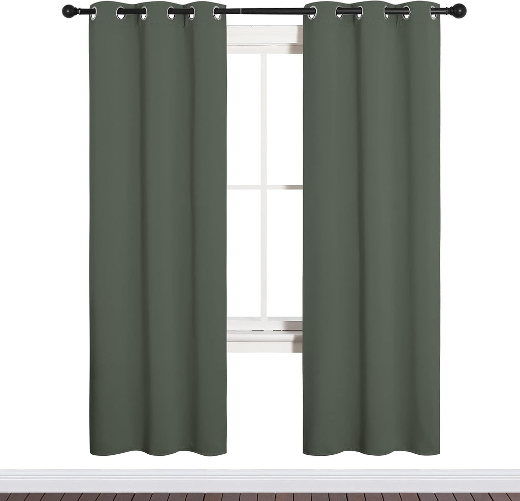 NICETOWN Thermal Insulated Curtains Blackout Draperies, Window Treatment Solid Grommet Room Darkening Drape Panels for Bedroom (Dark…