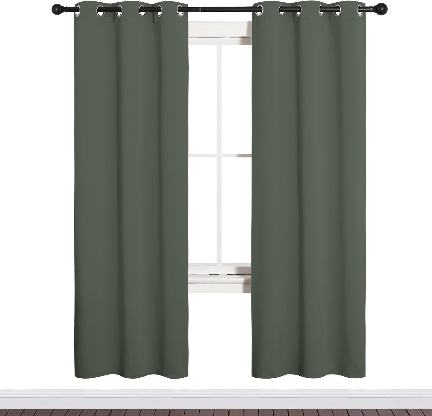 NICETOWN Thermal Insulated Curtains Blackout Draperies, Window Treatment Solid Grommet Room Darkening Drape Panels for Bedroom (Dark…