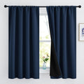 Nicetown 100% Blackout Curtains, Thermal Insulated Black Liner Panels for Nursery Room, Noise Reducing and Cold Blocking Drapes for Windows…