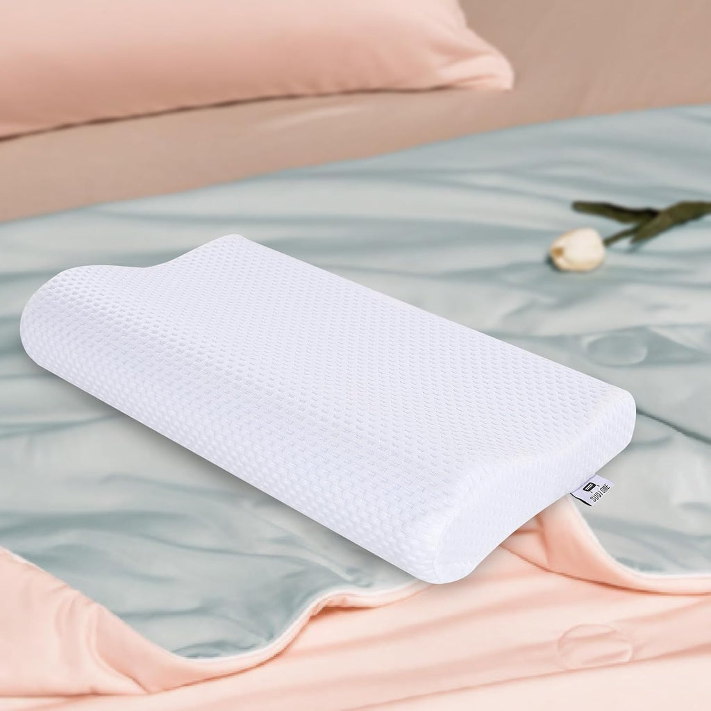 Suqiome SUQ I OME Sleeper-Thin Memory Foam Neck Pillow for Sleeping, 2.3'' to 3.1 '' Height, Thin & Low Cervical Profile, Soft(19.6x11…