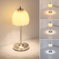 Shenmoyl Tulip Table Lamp with 5200mAh Battery & Touch Control, Cordless Small Table Lamp with 3 Colors, Dimmable Rechargeable Table…