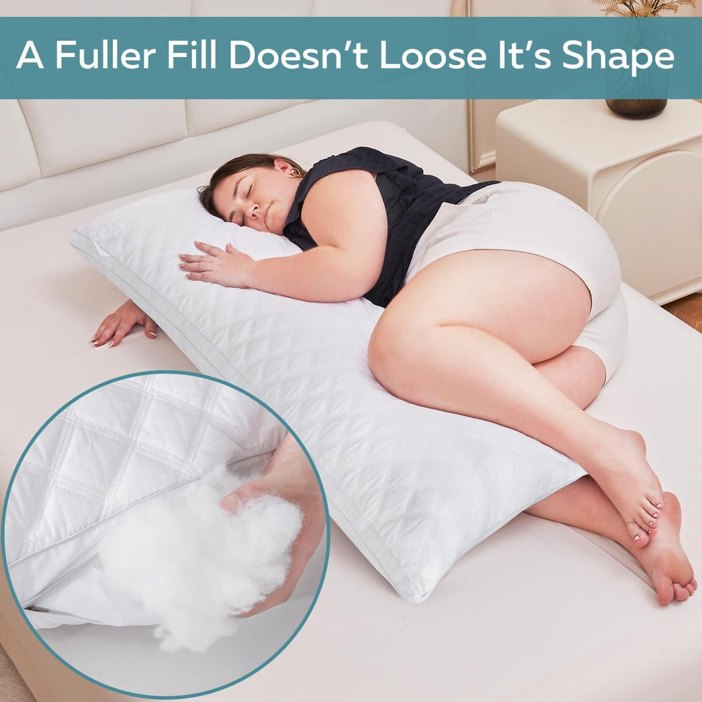 Oubonun Full Body Pillow for Sleeping-Adjustable Firm and Fluffy Body Pillows for Adults-Long and Large Pillow for Bed- 21"x54"