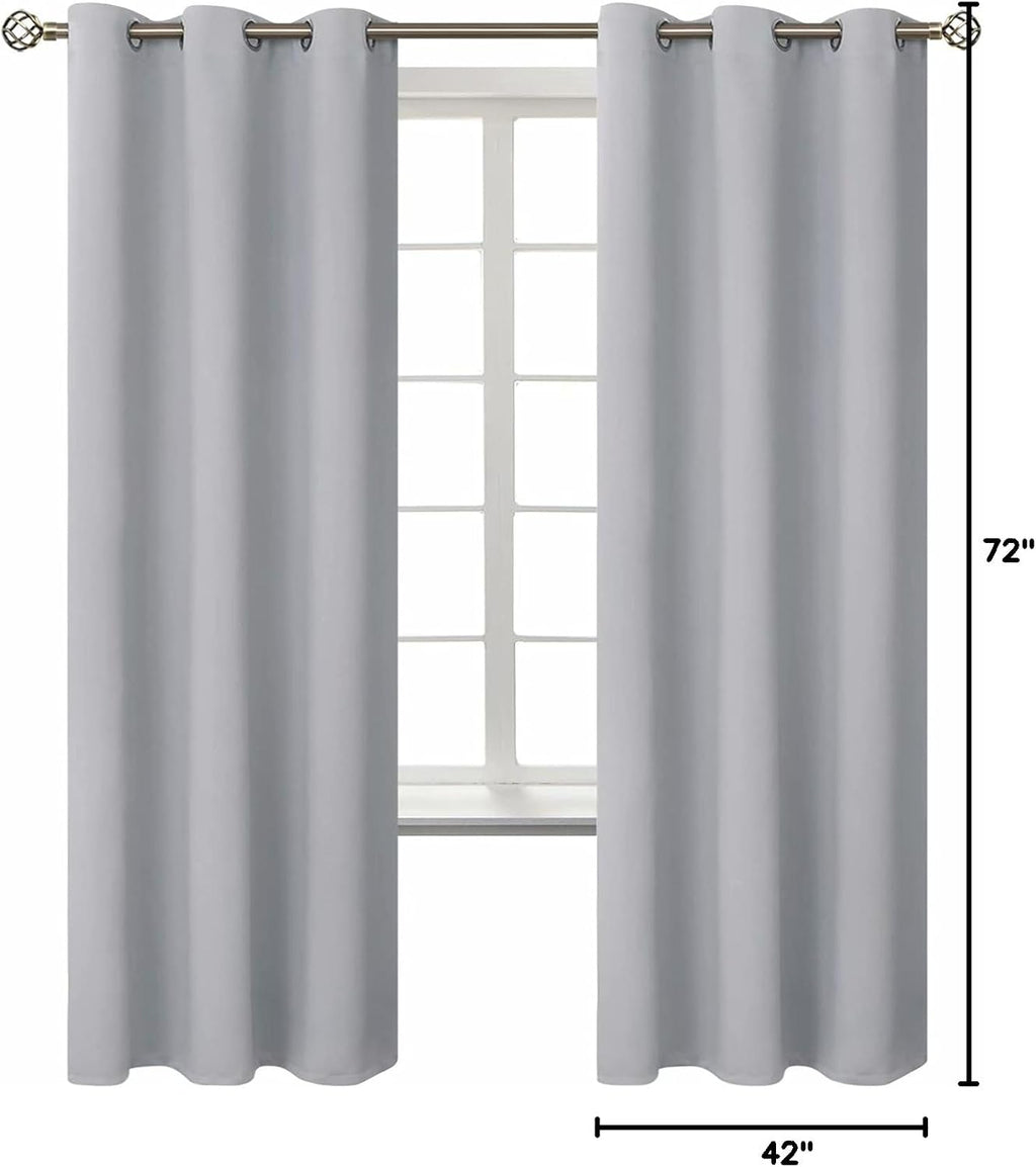 BGment Room Darkening Curtains 72 Inches Long - Grommet Thermal Insulated Drapes Window Treatment Curtains for Bedroom, 2 Panels, 42 x 72 I…