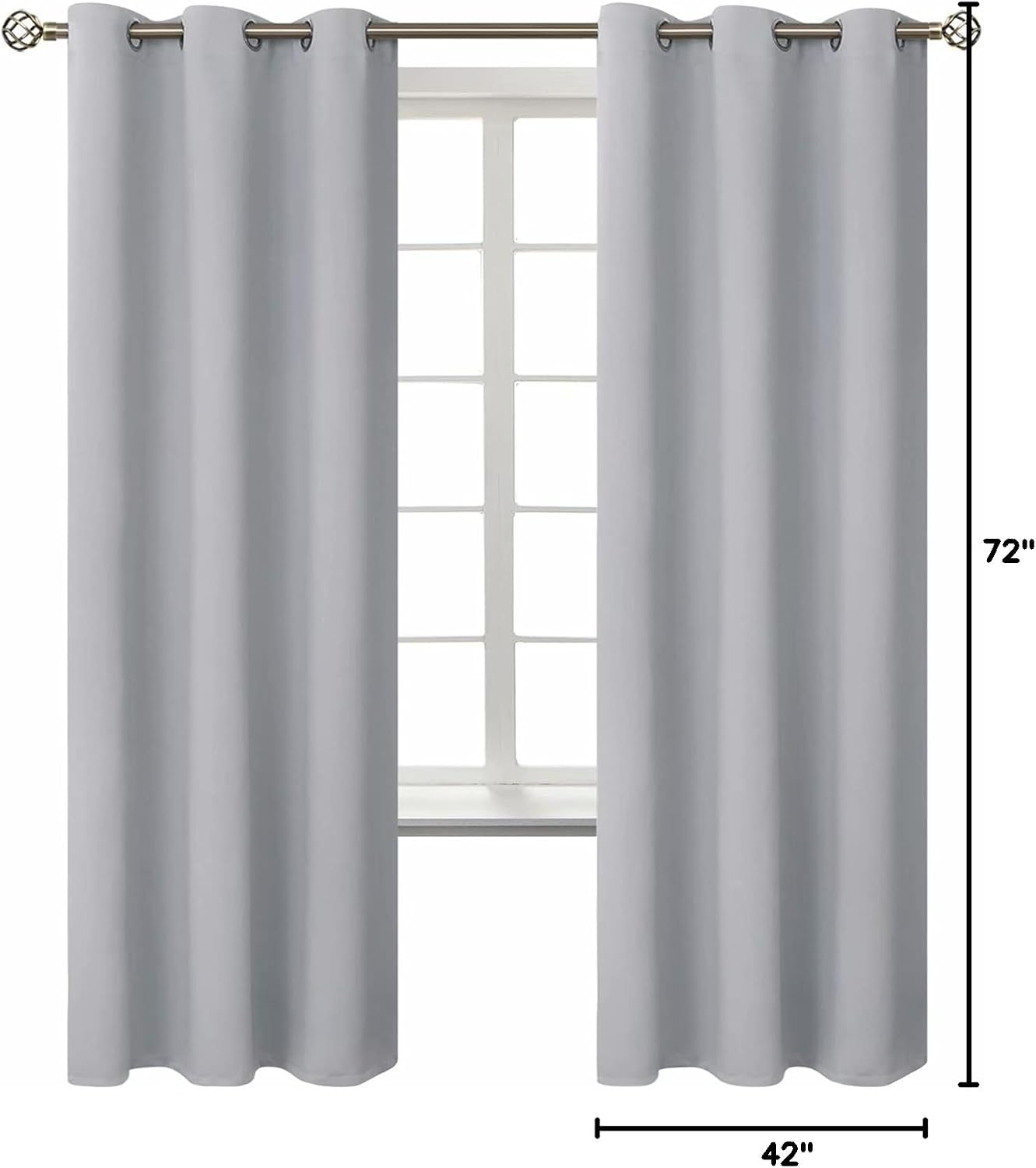 BGment Room Darkening Curtains 72 Inches Long - Grommet Thermal Insulated Drapes Window Treatment Curtains for Bedroom, 2 Panels, 42 x 72 I…