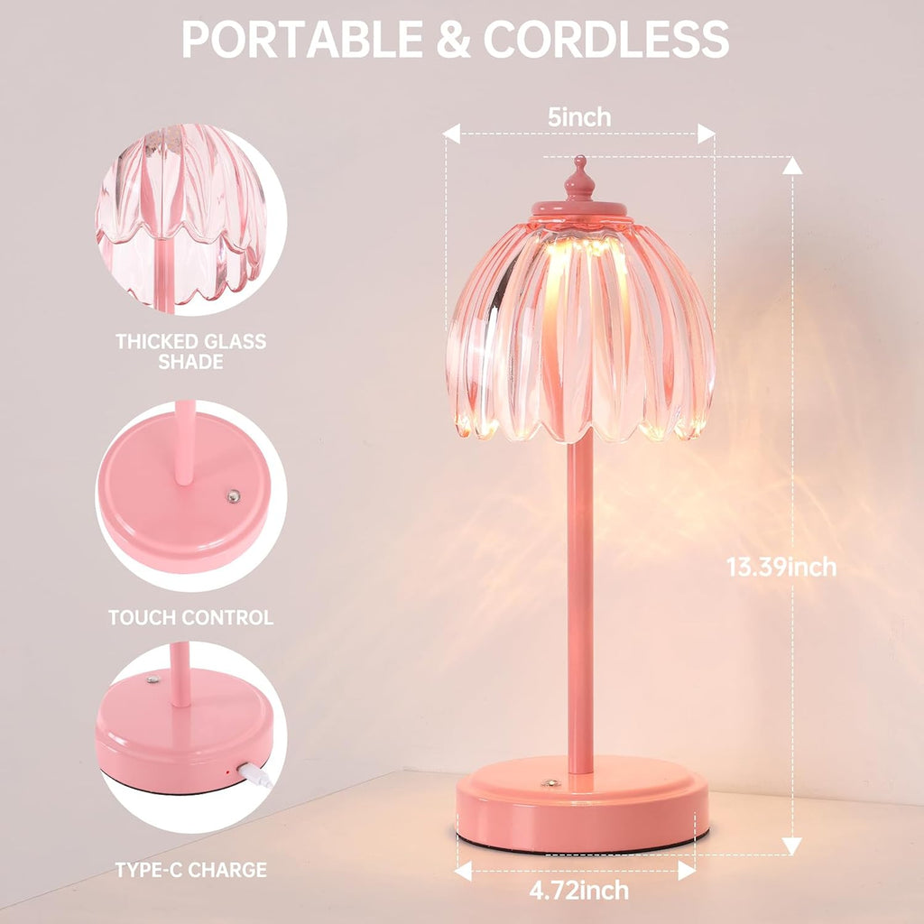 Shenmoyl Rechargeable Table Lamp with 5200mAh Battery & Touch Control - 3 Adjustable Color Temperatures, Cordless Dimmable Table Light…