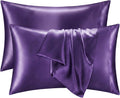 QJFabricCO Q&J Fabric Co. 2 Pack Satin Pillowcase Silk Like Pillow Cases 20x30 inch Purple Cooling Pillow Cases with Envelope Closure for H…