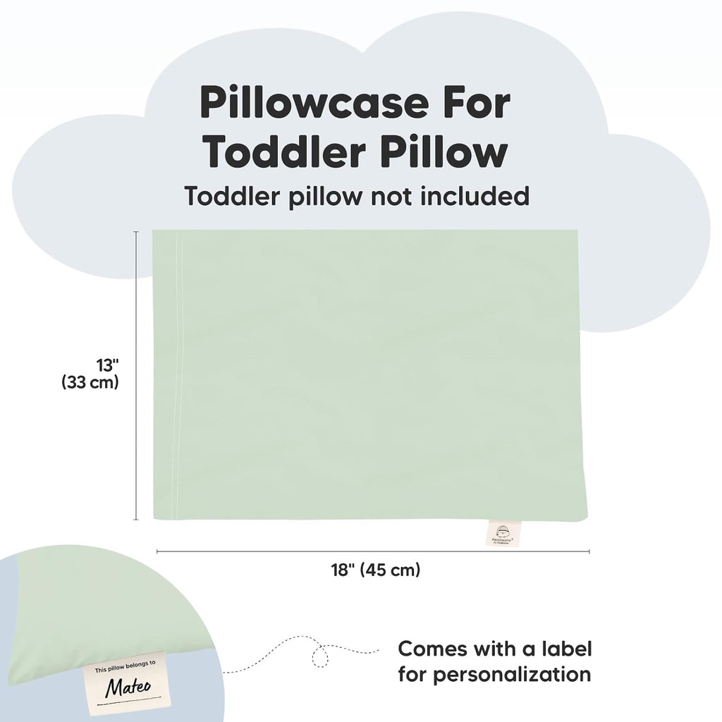 KeaBabies Toddler Pillowcase 13"x18" - Organic Cotton Toddler Pillowcase for Kids, Boys, Girls, Soft & Durable Cotton Cover for Miniature…