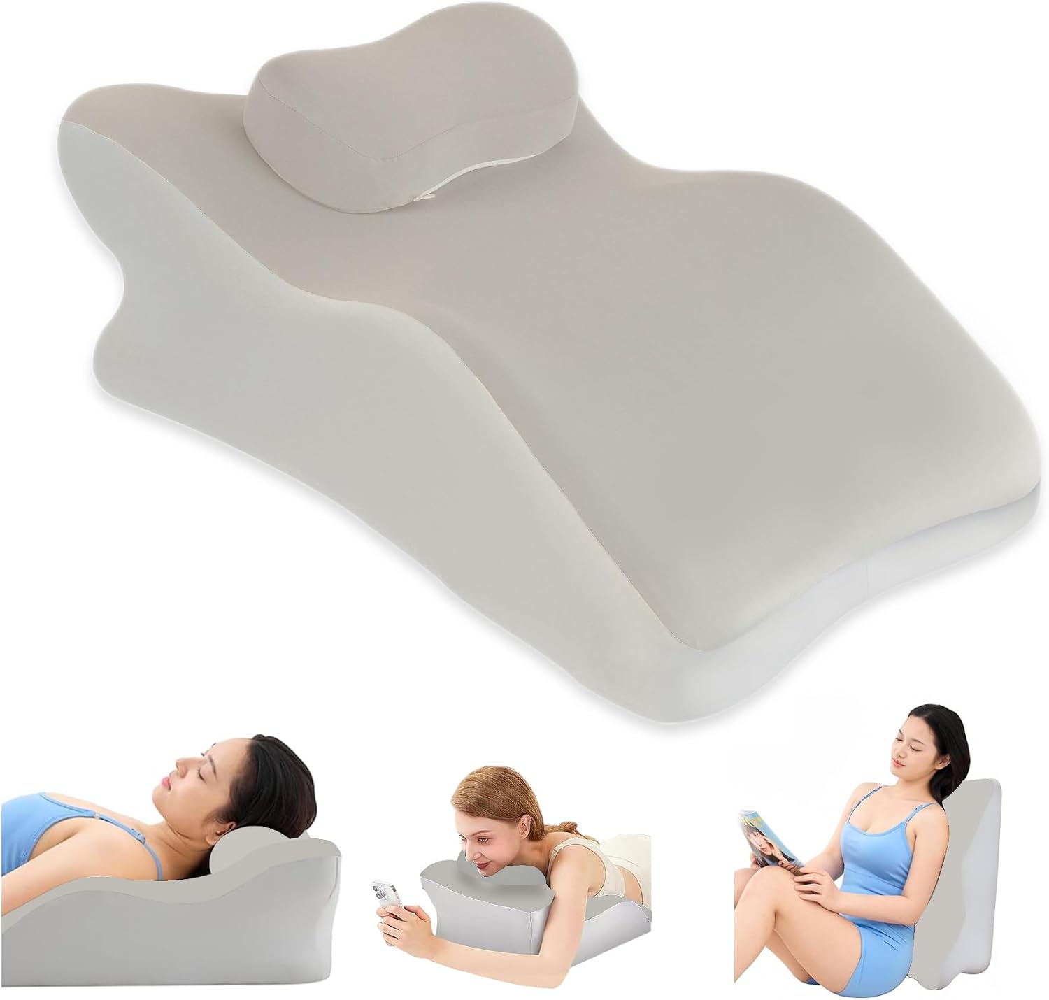 YouBath Reading Prone, Ergonomic Back Support Pillow for Bed Sitting Up Prone Pillow Face Down Sleep, Resting, Relaxing Back, with Washable…