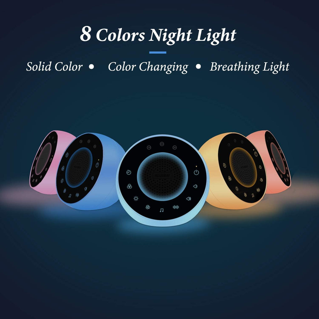 Housbay Glows White Noise Sound Machine, 31 Soothing Sounds, Colored NightLight for Kids & Baby, Small Travel Sleep Machine & Noise…