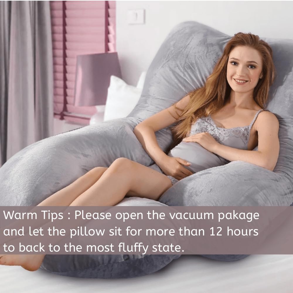 60 Inch Full Body Pregnancy Pillows for Sleeping Cooling Pregnancy Pillow, U Shaped Pregnancy Body Pillow, Maternity Pillows for Pregnant…