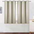 Lemomo Light Beige Blackout Curtains 42 x 54 Inch Length Set of 2 Panels Grommet Bedroom Curtains for Living Room 54 Inch silver