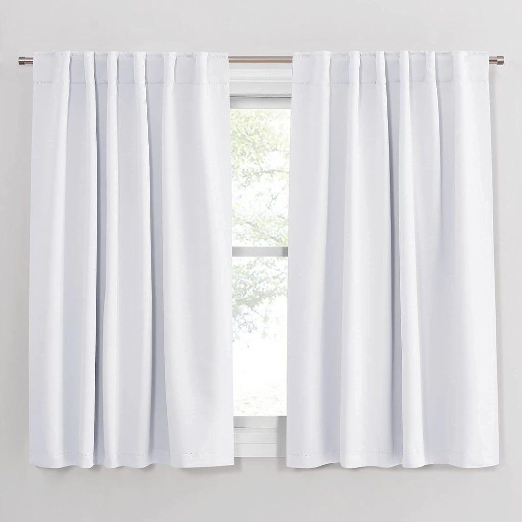 Ponydance PONY DANCE Kitchen Curtains White - Thermal Insulated Draperies Light Filter Curtain Decorative Drapes with Back Tab Energy Savin…