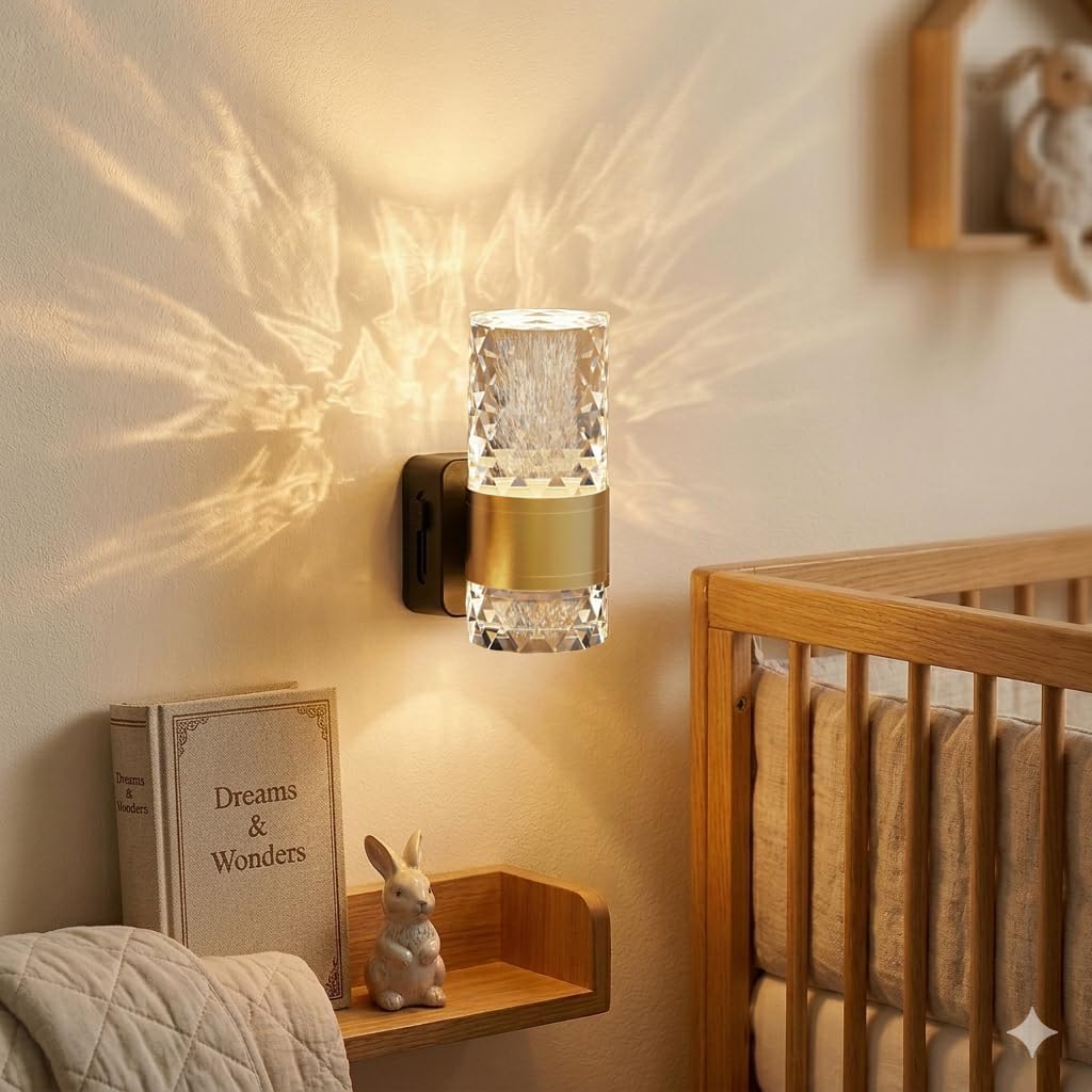 LED Night Light, Dimmable Plug in Nightlight 2 Pack, 0-100LM Adjustable Brightness with Dusk to Dawn Sensor, 3000K Warm Gold Ambiance…